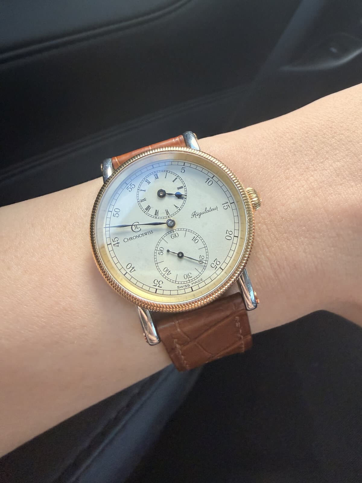 Chronoswiss Régulateur 1988 on the wrist, full frame