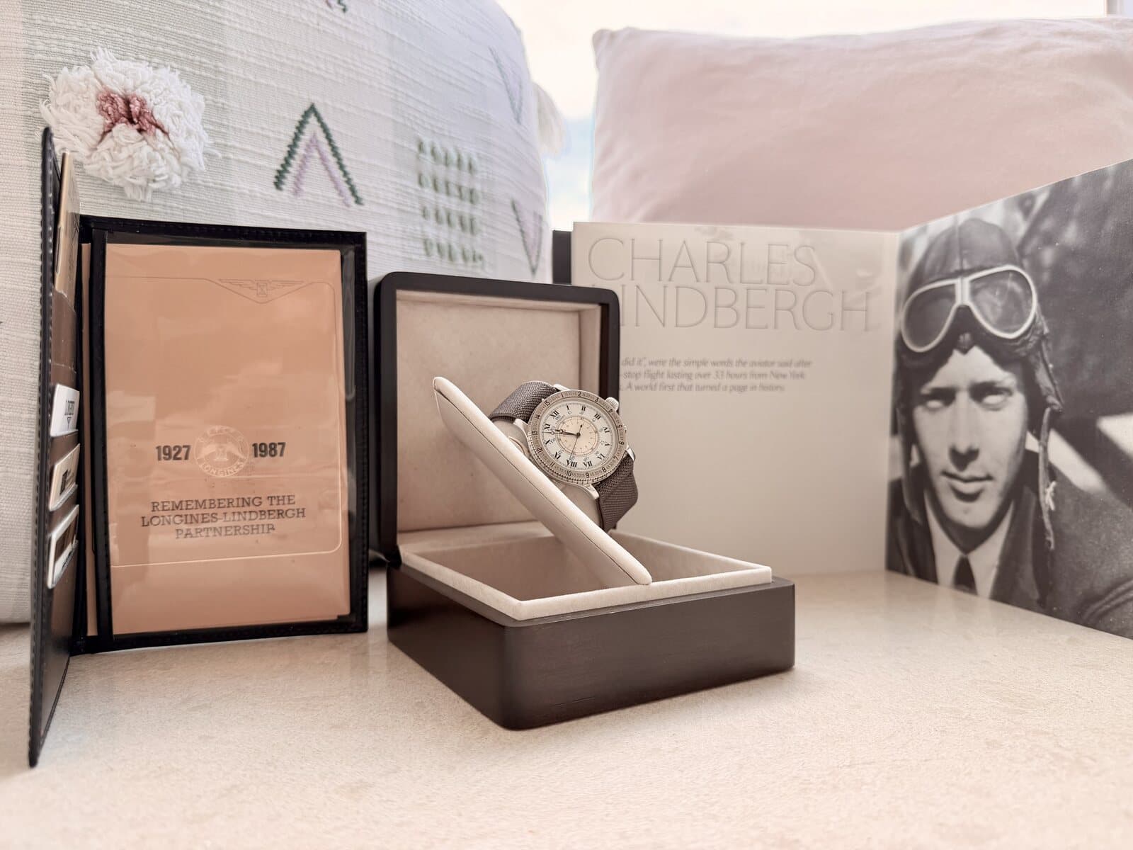 Longines Lindbergh Hour Angle 1987 full set with box and papers, full frame