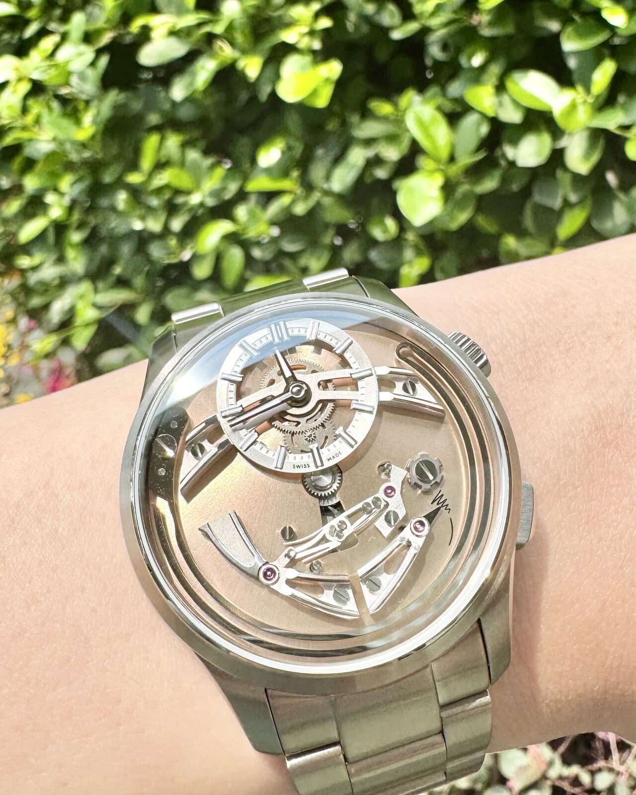 Christopher Ward Bel Canto with its sonnerie mechanism on the dial side