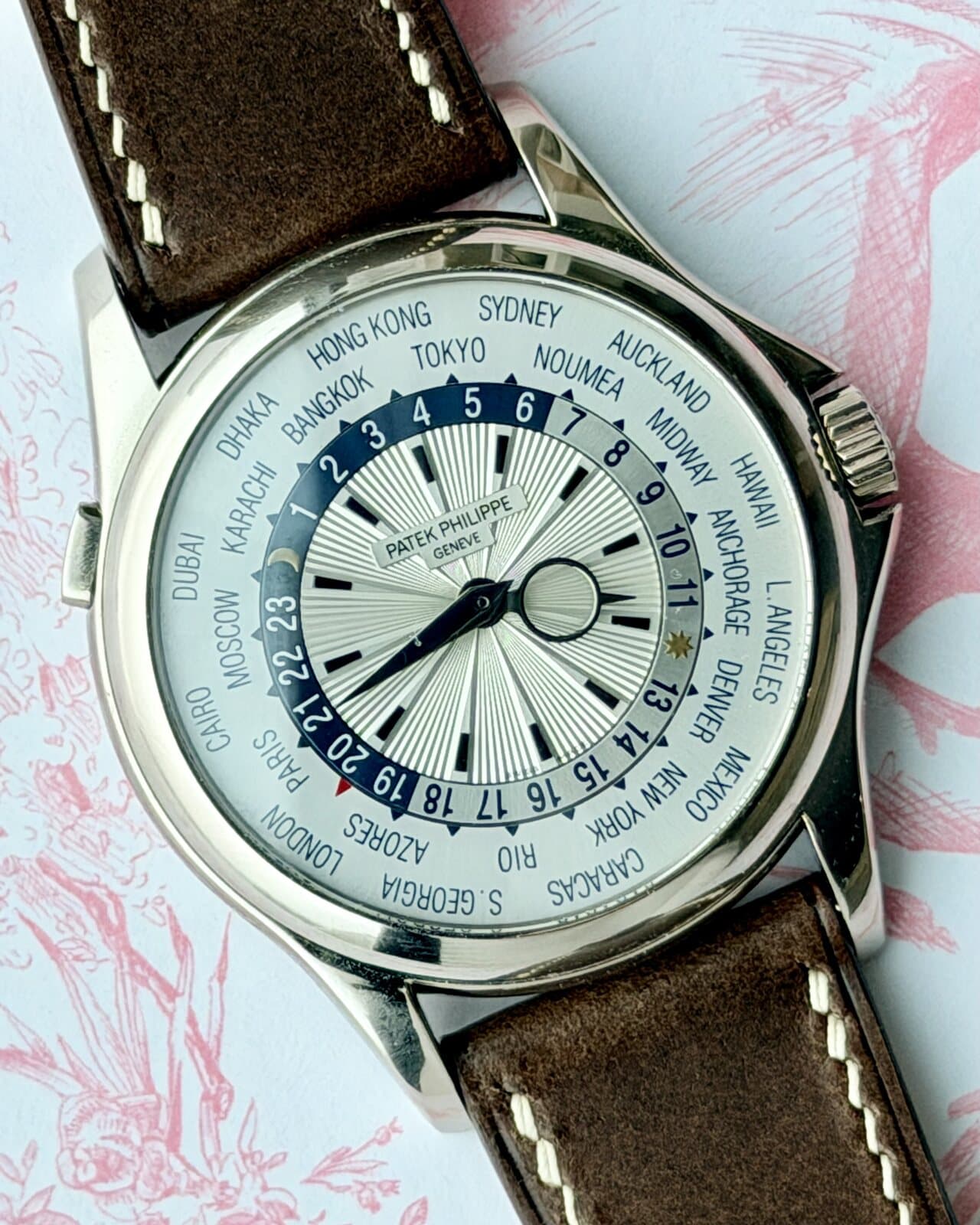 Patek Philippe World Time 5130G with Hong Kong on the city ring