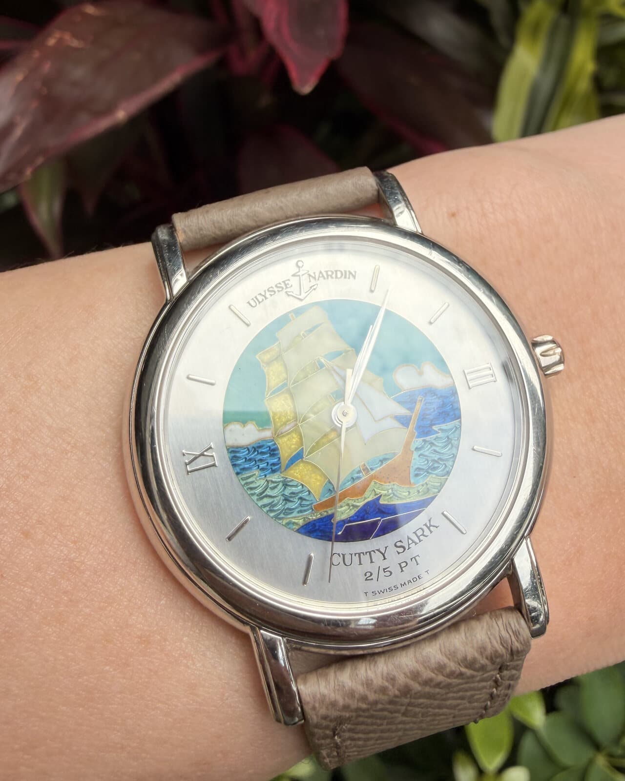 Ulysse Nardin San Marco Cutty Sark cloisonné enamel on the wrist